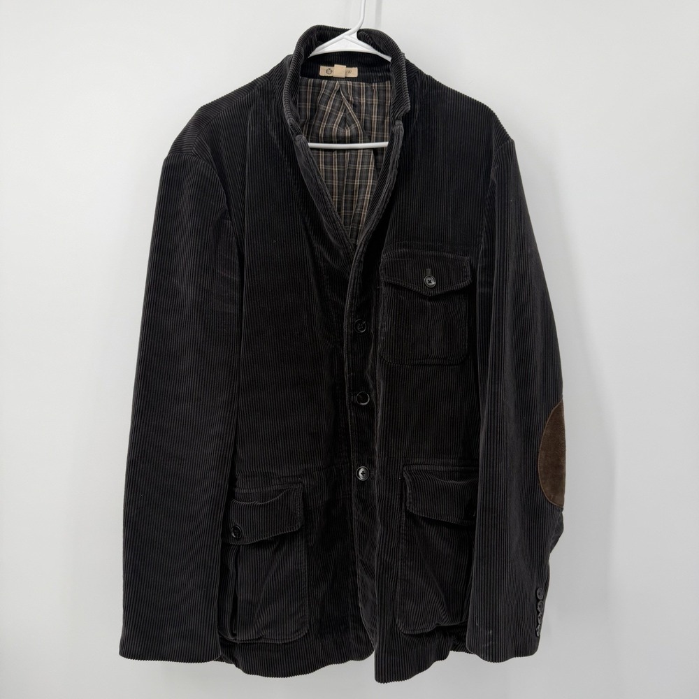 J. Crew Ludlow Blazer Dark Gray Corduroy Elbow Patches Mens Size XL Sport Coat